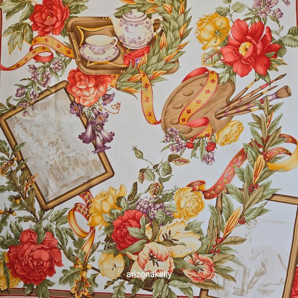 *RARE* Salvatore Ferragamo Omaggio a DePisis Silk Scarf Hand Rolled - Picture 15 of 16